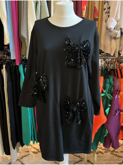 Rochie fundite negre cu paiete Luana